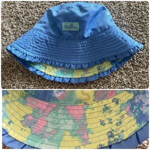 UV Skinz Bucket Hat Toddler Size 5* Blue Tie Dye SPF 50+ Reversible Summer Hat